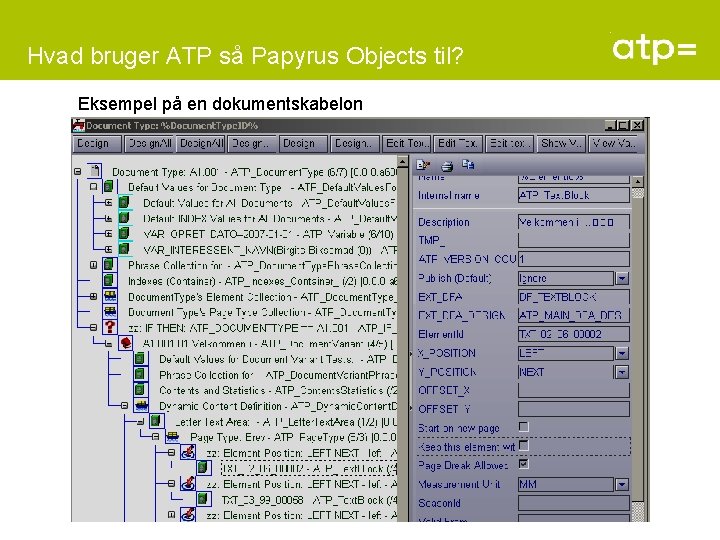 Hvad bruger ATP så Papyrus Objects til? Eksempel på en dokumentskabelon 