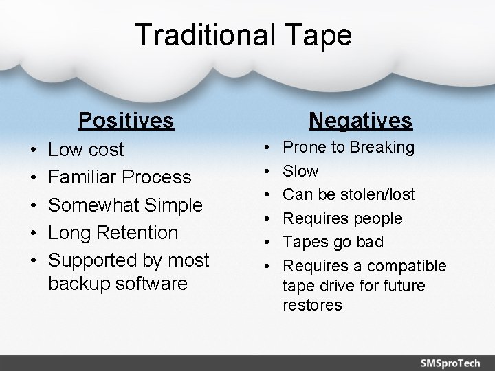 Traditional Tape Negatives Positives • • • Low cost Familiar Process Somewhat Simple Long