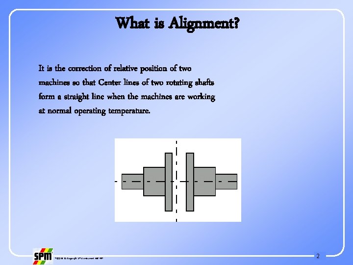 What is Alignment? It is the correction of relative position of two machines so