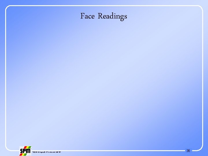 Face Readings 71535 B © Copyright SPM Instrument AB 1997 36 