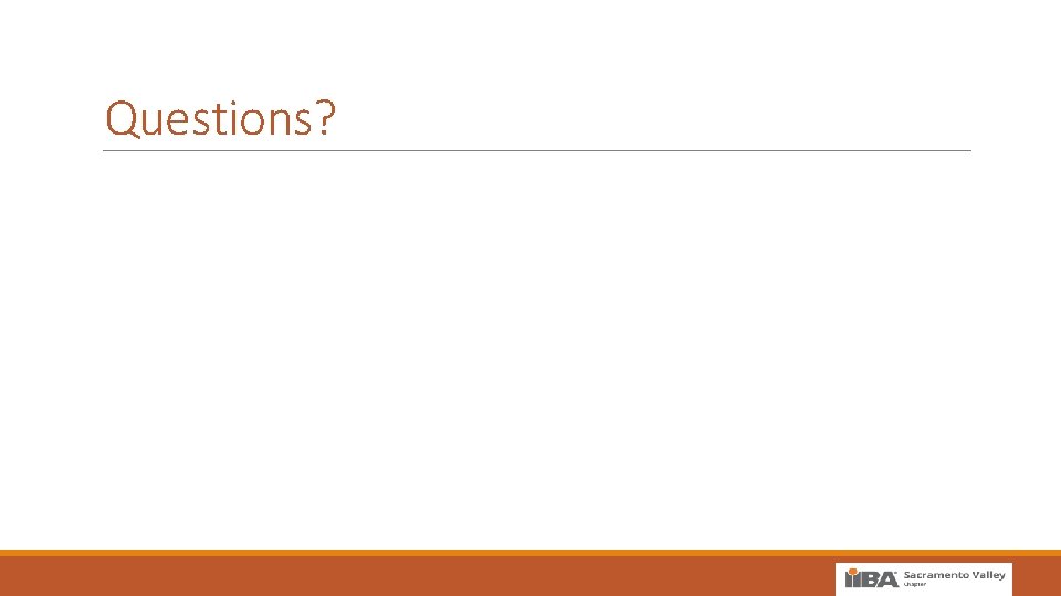 Questions? 