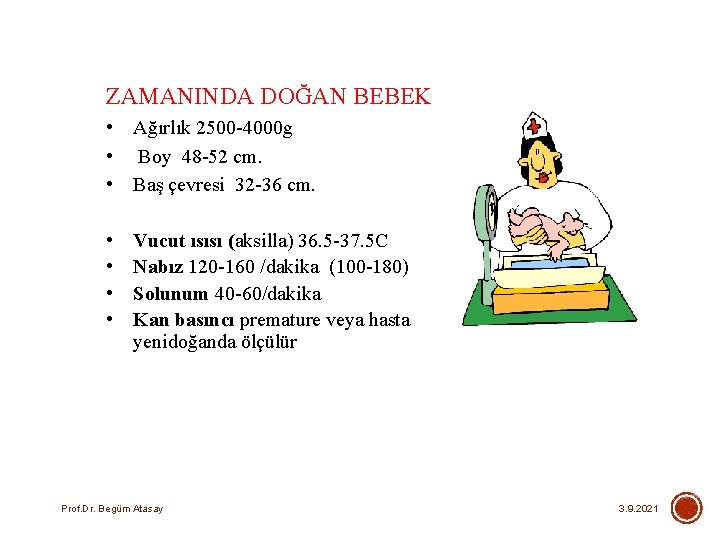 ZAMANINDA DOĞAN BEBEK • Ağırlık 2500 -4000 g • Boy 48 -52 cm. •