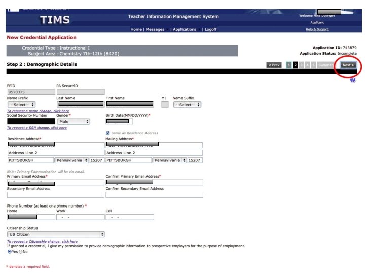 Certification Application 