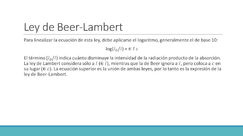 Ley de Beer-Lambert 