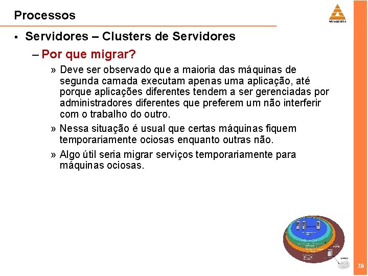 Processos § Servidores – Clusters de Servidores – Por que migrar? » Deve ser