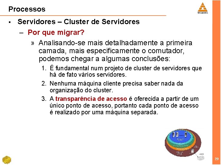 Processos § Servidores – Cluster de Servidores – Por que migrar? » Analisando-se mais