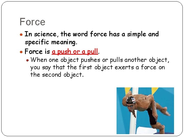 Force Motion Vocabulary Forcea push or pull Gravity