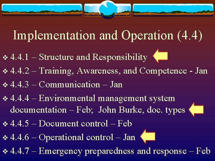 Implementation and Operation (4. 4) v 4. 4. 1 – Structure and Responsibility v