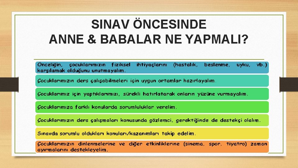 SINAV ÖNCESINDE ANNE & BABALAR NE YAPMALI? 