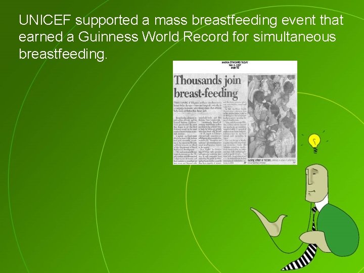 UNICEF supported a mass breastfeeding event that earned a Guinness World Record for simultaneous