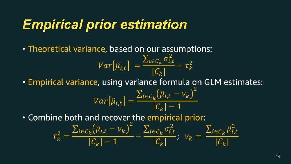 Empirical prior estimation • 14 