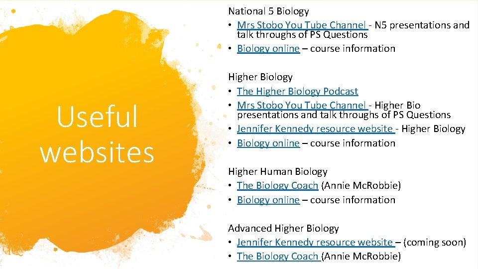 National 5 Biology • Mrs Stobo You Tube Channel - N 5 presentations and