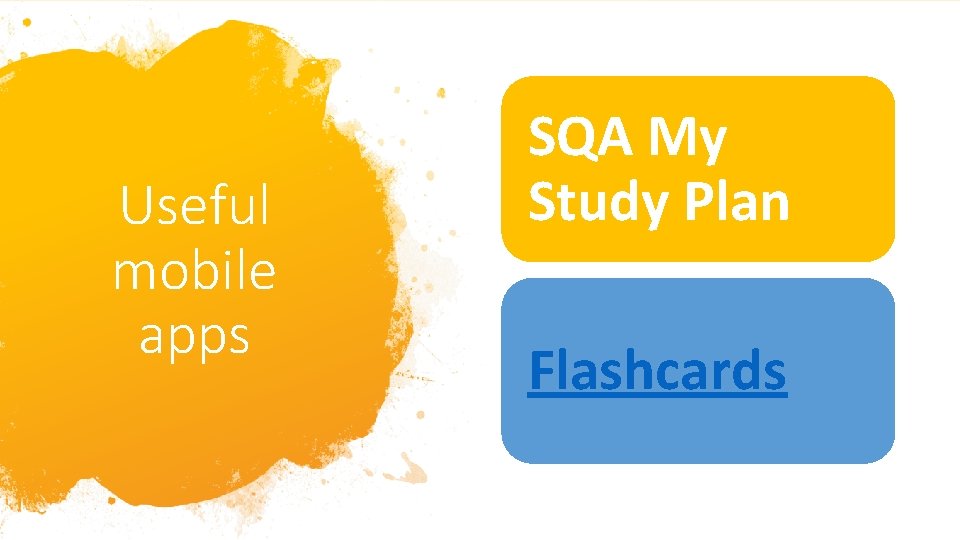 Useful mobile apps SQA My Study Plan Flashcards 