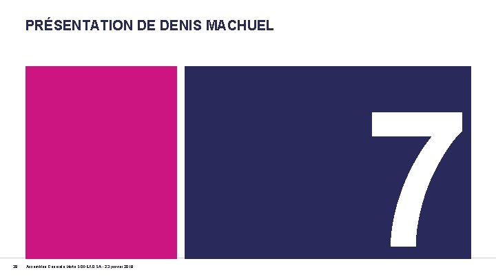 PRÉSENTATION DE DENIS MACHUEL 39 Assemblée Générale Mixte SODEXO SA - 23 janvier 2018