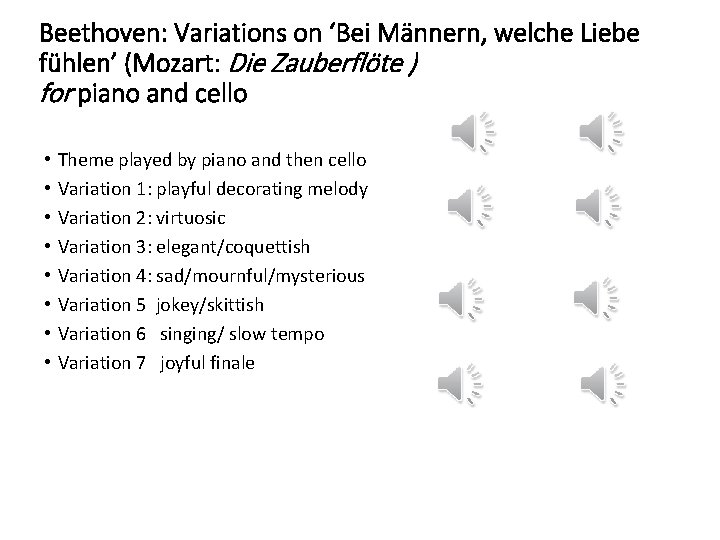 Beethoven: Variations on ‘Bei Männern, welche Liebe fühlen’ (Mozart: Die Zauberflöte ) for piano