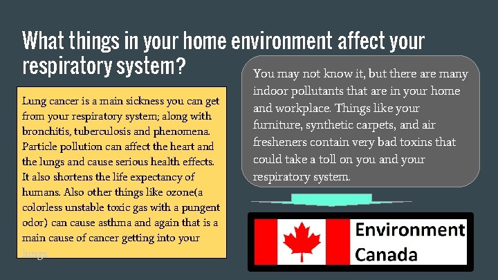 What things in your home environment affect your respiratory system? You may not know