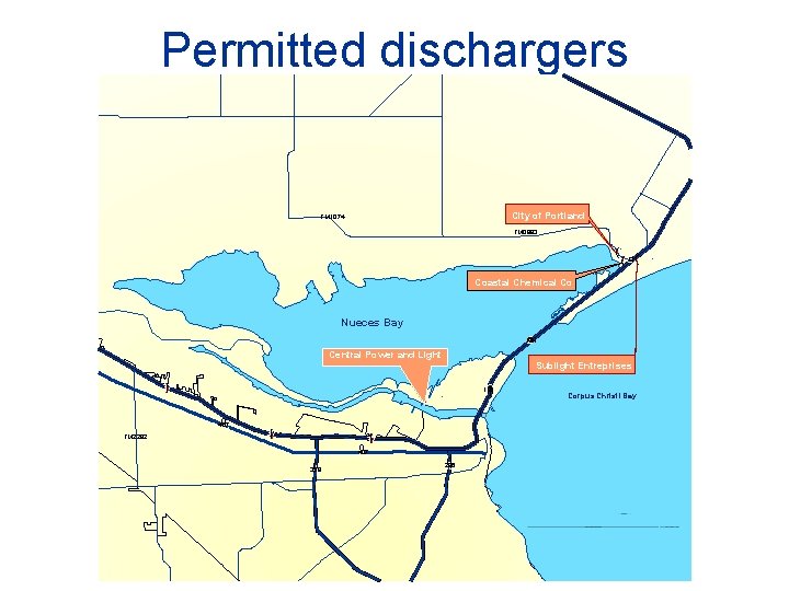 Permitted dischargers City of Portland FM 1074 FM 0893 (! (! £¤ (! Coastal