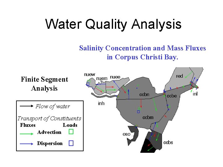 Water Quality Analysis Salinity Concentration and Mass Fluxes in Corpus Christi Bay. Finite Segment