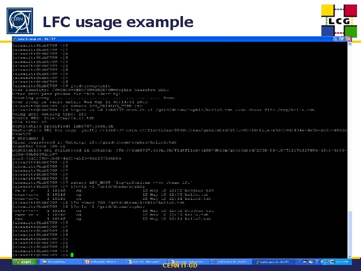 LFC usage example CERN IT-GD 