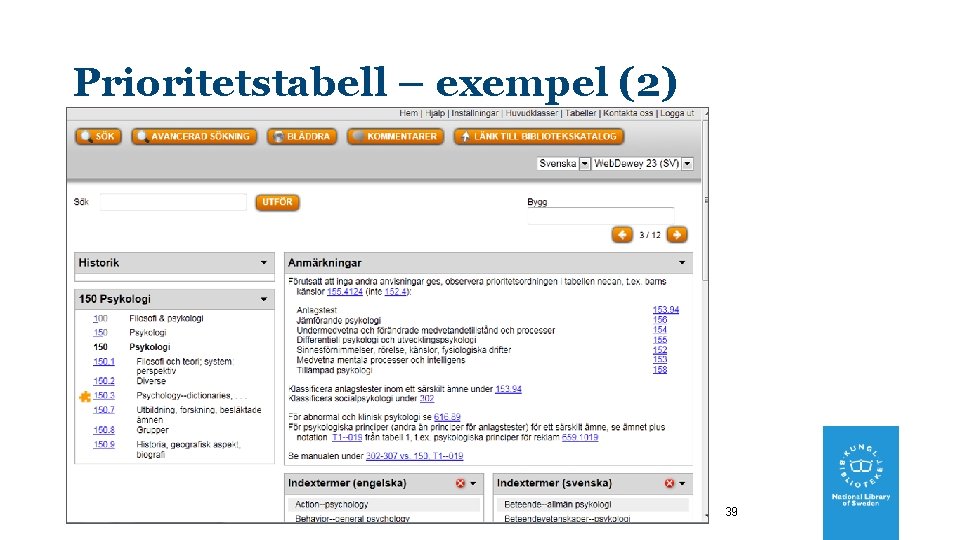 Prioritetstabell – exempel (2) 39 