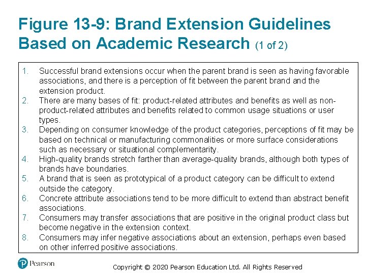 Figure 13 -9: Brand Extension Guidelines Based on Academic Research (1 of 2) 1.