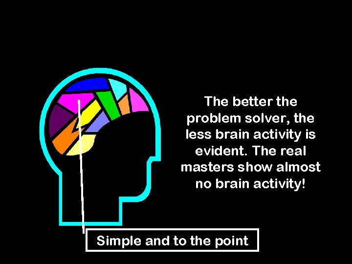 The better the problem solver, the less brain activity is evident. The real masters