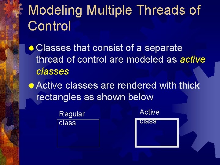 Modeling Multiple Threads of Control ® Classes that consist of a separate thread of Modeling Multiple Threads of Control ® Classes that consist of a separate thread of