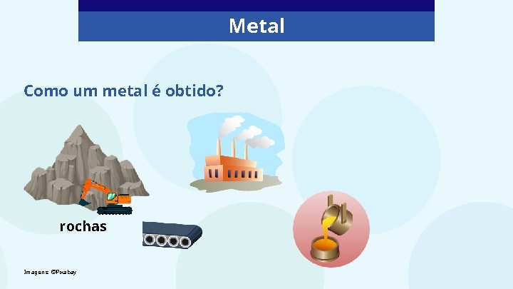 Metal Como um metal é obtido? rochas Imagens: ©Pixabay 