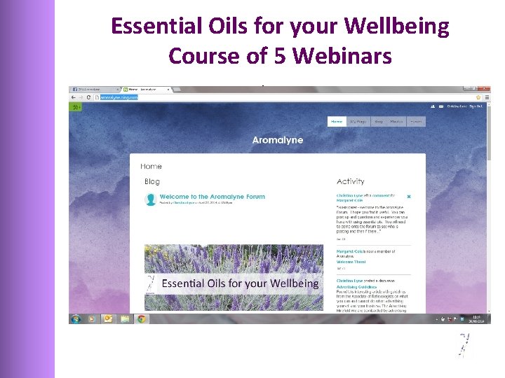 Essential Oils for your Wellbeing Course of 5 Webinars Aromalyne Forum 