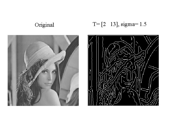 Original T= [2 13], sigma= 1. 5 