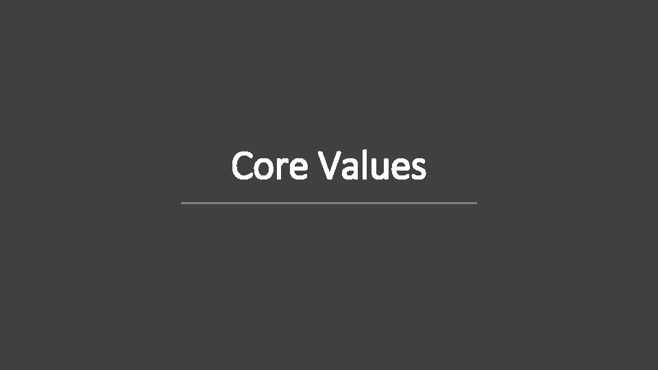 Core Values 