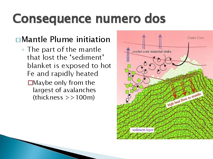 Consequence numero dos � Mantle Plume initiation ◦ The part of the mantle that