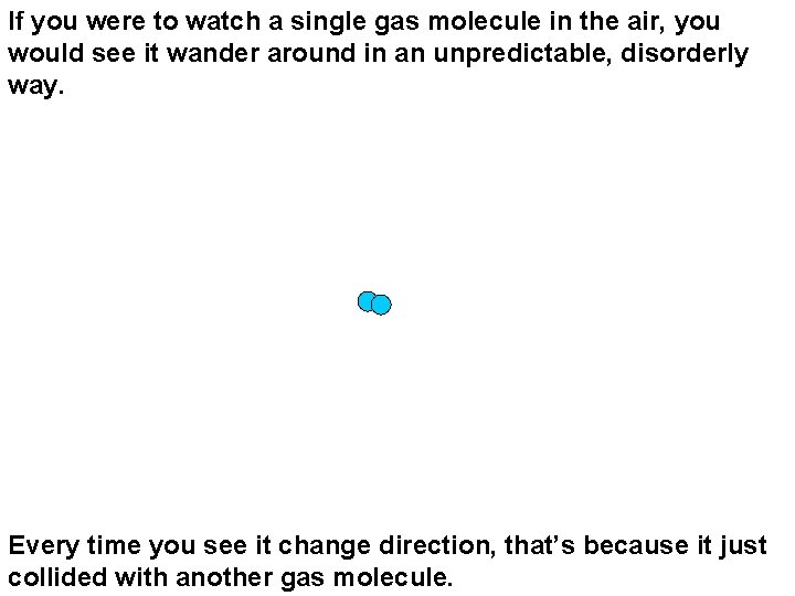 If you were to watch a single gas molecule in the air, you would