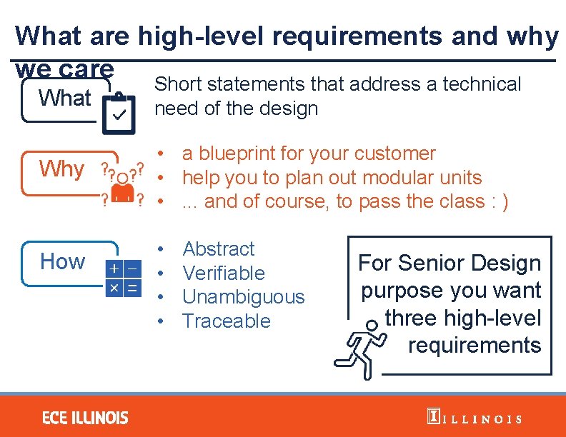 What are high-level requirements and why we care Short statements that address a technical