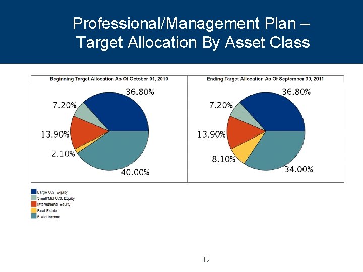 Professional/Management Plan – Target Allocation By Asset Class 19 