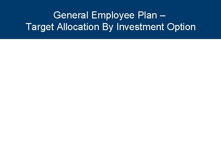 General Employee Plan – Target Allocation By Investment Option 