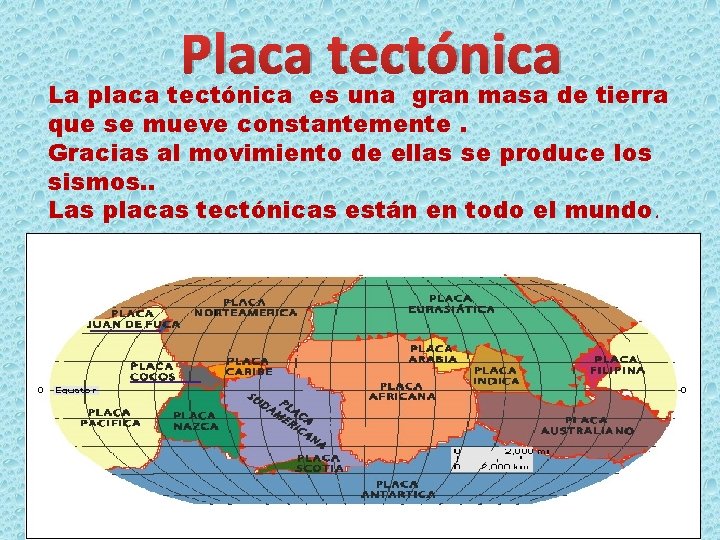 Placa tectónica La placa tectónica es una gran masa de tierra que se mueve