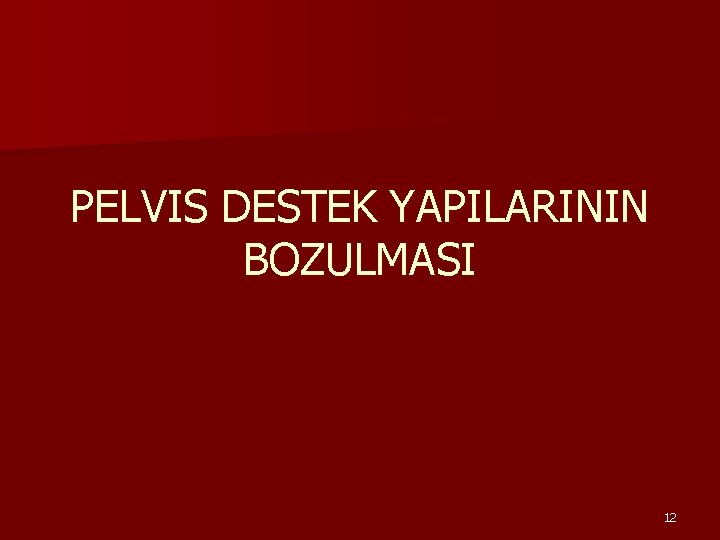 PELVIS DESTEK YAPILARININ BOZULMASI 12 