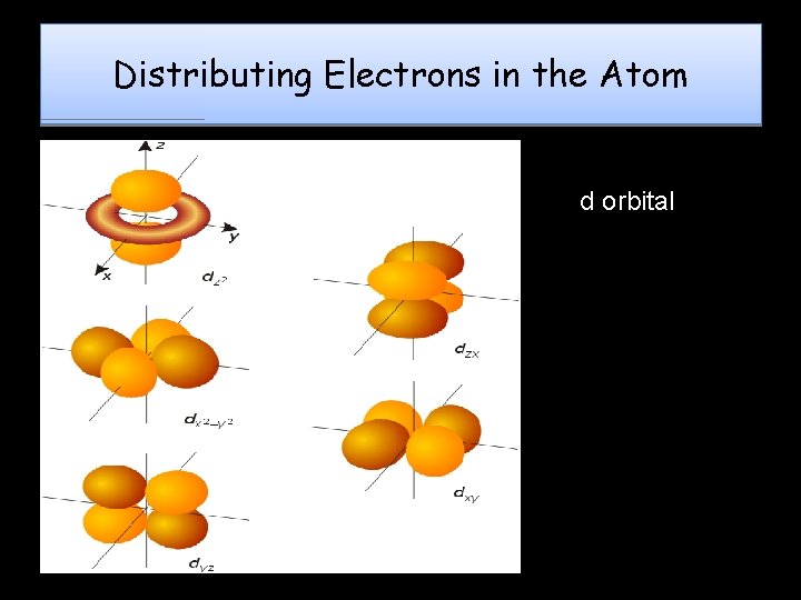 Distributing Electrons in the Atom d orbital 