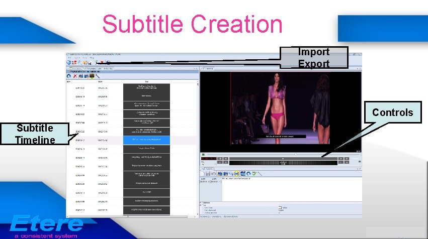 Subtitle Creation Import Export Controls Subtitle Timeline 