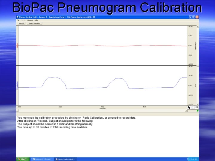 Bio. Pac Pneumogram Calibration 