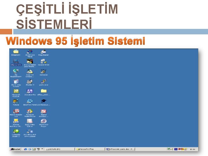 ÇEŞİTLİ İŞLETİM SİSTEMLERİ Windows 95 İşletim Sistemi 