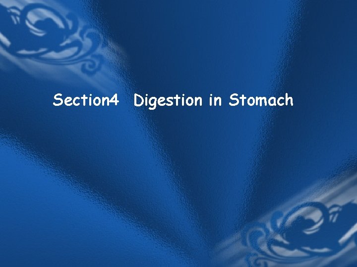 Section 4 Digestion in Stomach Section 4 Digestion in Stomach