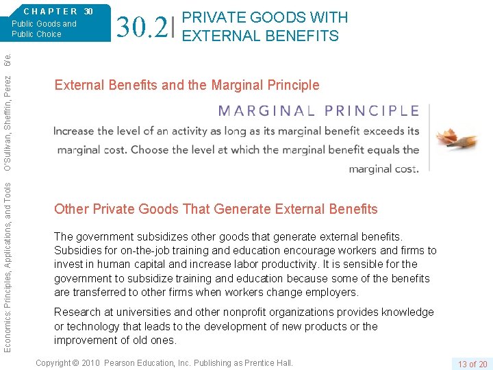 30. 2 PRIVATE GOODS WITH EXTERNAL BENEFITS Economics: Principles, Applications, and Tools O’Sullivan, Sheffrin,