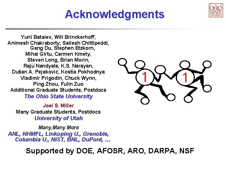 Acknowledgments Yurii Bataiev, Will Brinckerhoff, Animesh Chakraborty, Sailesh Chittipeddi, Gang Du, Stephen Etzkorn, Mihai