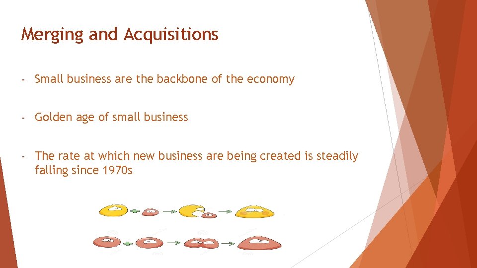 Merging and Acquisitions - Small business are the backbone of the economy - Golden