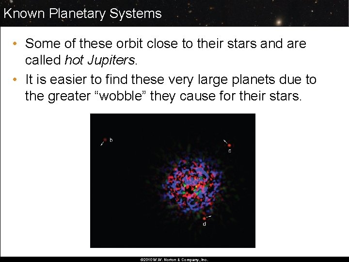 Known Planetary Systems • Some of these orbit close to their stars and are
