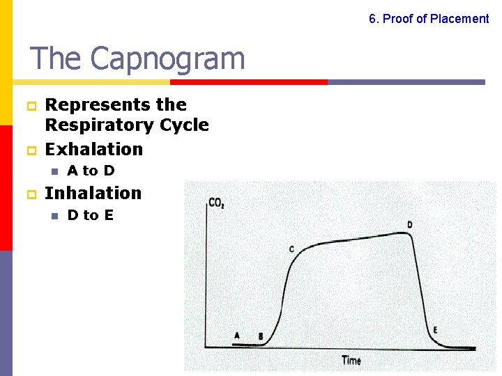 6. Proof of Placement The Capnogram p p Represents the Respiratory Cycle Exhalation n