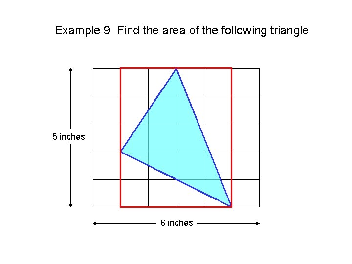 Example 9 Find the area of the following triangle 5 inches 6 inches 