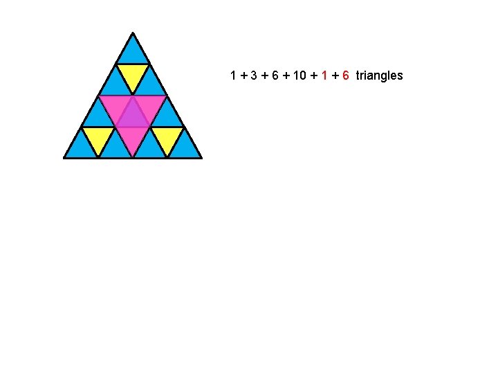 1 + 3 + 6 + 10 + 1 + 6 triangles 